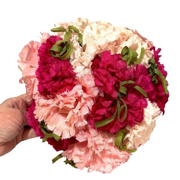 Vintage Best & Co Fifth Ave New York Pink & White silk flowers pillbox Hat